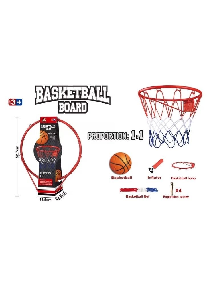 بريميم مجموعة طوق كرة سلة مثبتة على الحائط للأطفال - لوحة كرة سلة داخلية صغيرة مع كرة وشبكة ومضخة - Image 5